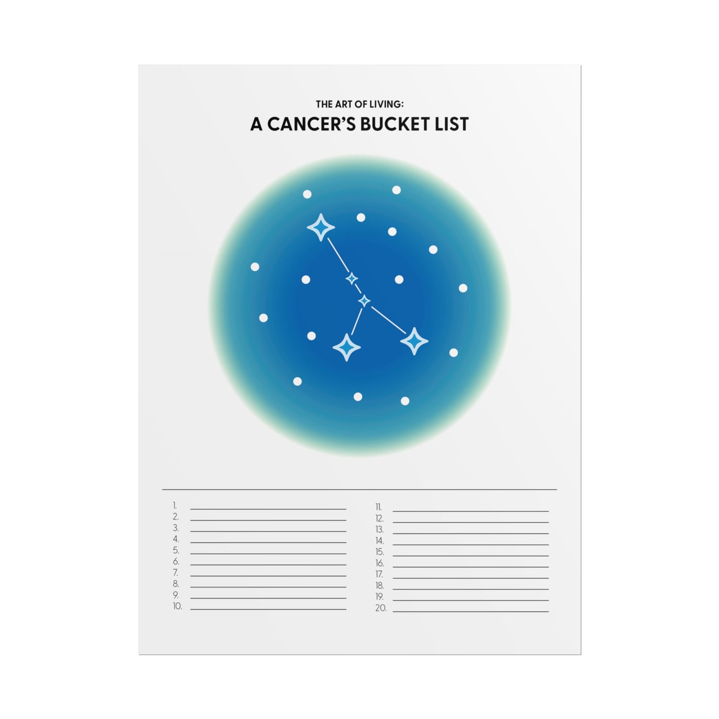 Cancer's Bucket List Interactive Poster